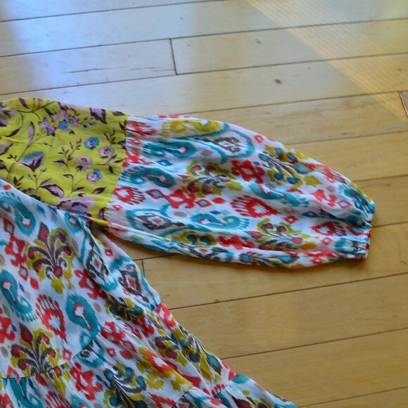 Anthropologie Maureen Paisley Tunic Dress Babydoll Chiffon Flowy Top Size M/P - Picture 4 of 14